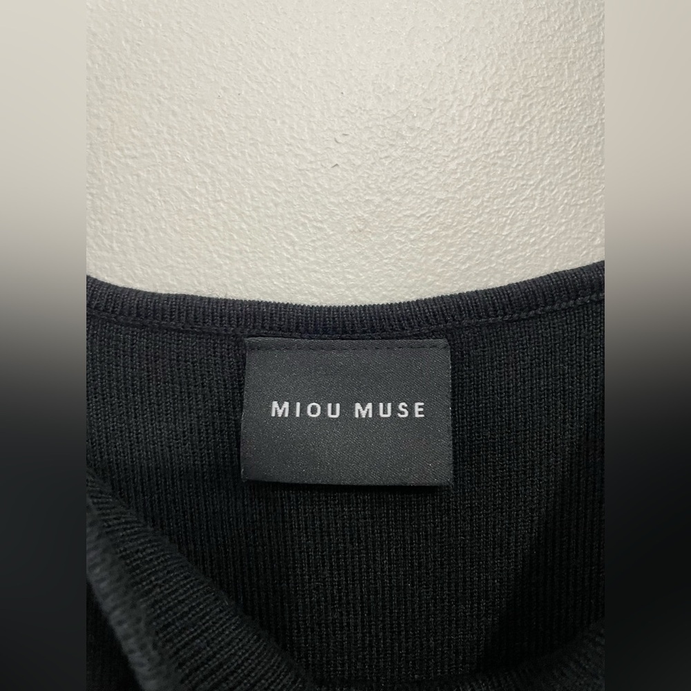 MIOU MUSE Shania Ribbed Midi Dress | Black | Minimalist Y2K Size Large - Picture 11 of 12